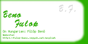 beno fulop business card
