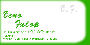 beno fulop business card